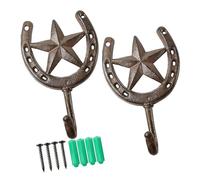 carotoe Bucolic Point Star Shape Wall Mount Hanger Pratico Ferro Costruzione Gancio da parete decorativo per l'organizzazione domestica Forte gancio