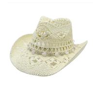 carotoe Cappello da sole occidentale con fascia regolabile ampio bordo protettivo cappello unisex per il sole per le donne spiaggia essenziale viaggi amichevole pieghevole, Bianco latte, M