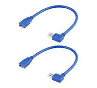 carotoe Cavo di prolunga USB da maschio a femmina da 30 cm con spina laterale curva, cavo USB-a blu per accesso alla porta dello spazio stretto quotidiano