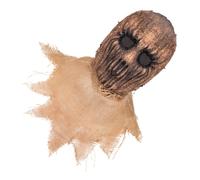 carotoe Costume di Halloween a testa intera effetto invecchiato in iuta | Cucito, aperture per la bocca degli occhi, abbigliamento da palco per feste