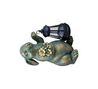 carotoe Decorazione solare a forma di lepre in resina resistente, ornamento da giardino per esterni, con rilevamento automatico di scarsa illuminazione, fata solare portatile