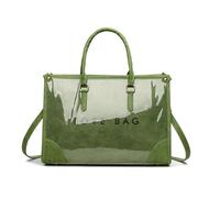 carotoe Elegante borsa a tracolla in PVC con stampa di lettere con manico ergonomico e tracolla regolabile per un comodo trasporto borsa della spesa, Verde