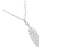 carotoe Elegante collana con ciondolo a forma di piuma, in acciaio inox, lunghezza regolabile da 41 cm a 50 cm, One Size, come descritto, come descritto