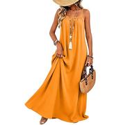 carotoe Maxi abito da spiaggia largo da donna aperto sulla schiena da spiaggia maxi abito da vacanza fluida, J, XXL