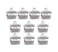 carotoe Set di 10 ciondoli retrò a forma di macchina da scrivere, eleganti e distintivi, accessori alla moda per appassionati di letteratura e persone in cerca di stili