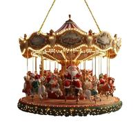 Carousel, Acrylic Pendant Decor, 2D Flat Sunlight, Catching Christmas Ornament, Festive Holiday Decor for Window Sills and Living Room, Winter Home Decoration