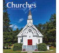 Carousel Calendars, Churches Calendario da parete 2026, 30,5 x 30,5 cm, calendario 16 mesi con rilegatura pinzata