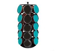 Carousel - Supporto organizer per cialde da caffè, in metallo, con base girevole a 360 gradi, supporto salvaspazio in metallo per 35 capsule, organizer per barattoli da cucina per uso ordinato sul