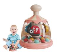 Carousel Toy - Giocattoli per bambini | Colorful Carousel Push and Spin Rotating Toys, Interactive Learning and Development with Sound Toy, Improve Hand Strength, Musical Toy - Kids Press Carousel Toy