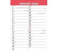 Carousel Worldwide, Calendario da parete grande 2026 rosso e nero formato A3