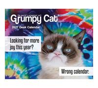 Carousel Worldwide Grumpy Cat 2027 Calendario da scrivania - Iconico gatto scontroso umorismo e opere d'arte, calendario da scrivania giornaliero, 15,2 x 12,7 cm, regalo