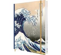Carousel Worldwide Hokusai The Wave Notebook - Taccuino a righe con copertina rigida con opere d"arte di alta qualità, Diario di scrittura, 6″ × 9″