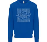 Carp Lines Fishing Fisherman Fish Angling Uomo Sweatshirt Jumper