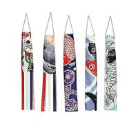 Carp Streamer Windsock Fish Flag Kite Restaurant Decor Kids Play House Early for Teaching Fun Toys Red Black 70cm 5pcs