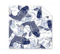 Carp Wave blu modello Giappone occhiali panno di pulizia Gift Phone Screen Cleaner 5PCS