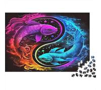 Carpa Bicolore Puzzle 1000 Pezzi Gioco di Puzzle 1000 Pezzi Carta per Adulti Armonia Astratta Puzzle per Famiglia Relax Casa Regalo 52x38cm/1000pcs