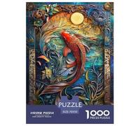 Carpa koi artistica Jigsaw Puzzle Adulto Belli pesci 1000 Pezzi Gioco Education Per Gioco Familiare Regalo Per Amore E Amico Decorazione Interna Unica Stress Relief Toy 70x50cm/1000pcs