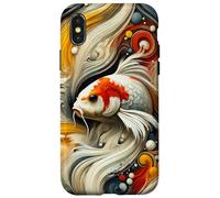 Carpa Koi dolce come un'opera d'arte colorata e astratta Custodia per iPhone X/XS