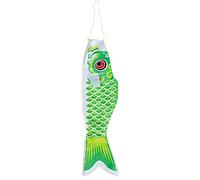 Carpa Manica A Vento Koi Nobori Stile Giapponese Colorato Vento Calzino Koinobori Pesce Anime Carpa L'aquilone Bandiere Bandiera Appeso Decorazione(Green,40cm)