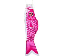 Carpa Manica A Vento Koi Nobori Stile Giapponese Colorato Vento Calzino Koinobori Pesce Anime Carpa L'aquilone Bandiere Bandiera Appeso Decorazione(Pink,100cm)
