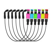 Carpa pesca swinger indicatore morso di pesca ad alta visibilità clip di tensione regolabile catena in acciaio rosso-giallo blu verde viola viola rosa indicatore colorato brillante per (Czerwony)