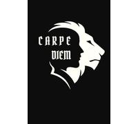 Carpe Diem Black Notebook/ Composition Pad (Man / Lion Outline): Black Lined Journal, Diary, Memo, Travel Pad, Paperback, Planner, Company Notebook, ... Inspirational, Motivational, Sports Journal