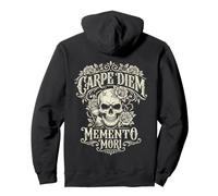 Carpe Diem Memento Mori Teschio Rose Gotico Felpa con Cappuccio