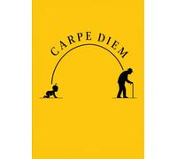 Carpe Diem Notebook: Minimalist Life Philosophy Journal || Inspirational Latin Quote |: A4 Grid Notebook 5 MM 100 Pages Yellow Cover