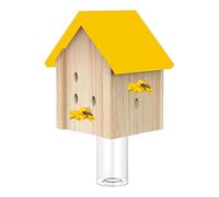 Carpenter Bee Traps, Safe Wooden Bee Trap, House Shape Nest Hornet Catcher, Control Yard Solution, Natural Outdoor for Spring Use and Garden Decor