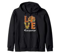 Carpenter Love Thanksgiving Leopard Turkey Autumn Fall Felpa con Cappuccio