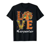 Carpenter Love Thanksgiving Leopard Turkey Autumn Fall Maglietta