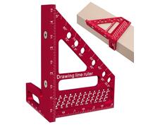Carpenter Quadrato - Triangolo Di Precisione | Alluminio 22,5 A 90 Gradi Righello Di Marcatura Per La Layout Del Legno Misurando Progetti Di Edilizia Editoriale