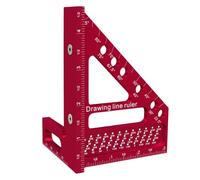 Carpenter Square - Righello di di falegnameria di precisione del legno, righello di marcatura del foro quadrato del falegname, strumento di disegno della linea in lega di lega da a