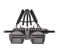 Carpenters Tool Belt, Heavy Duty Tool Vest with Suspenders, 34.65x32.68inches, Adjustable Utility Pouch Holster, Reinforced Stitching and Quick-Release Buckles, Black 1-Pack, Gardening, Electricians