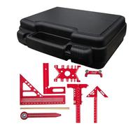 Carpentry Squares - Precision Angle Ruler Kit | 9 Piece Measuring Gauge Set Alluminio Lega Accurate Layout Tool | Woodworking Construction Flooring Home Garage
