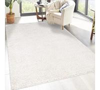 carpet city Shaggy-Tappeto a pelo lungo, 133x190 cm, colore: crema, a pelo lungo, tinta unita, moderno, soffice, decorazione per camera da letto