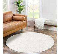 carpet city Shaggy Tappeto a pelo lungo, rotondo, 120 cm, crema, a pelo lungo, tinta unita, moderno, soffice, decorazione per camera da letto