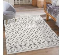 carpet city Tappeto a pelo corto, grigio, crema, 200 x 290 cm, motivo a rombi, decorazione per la camera da letto