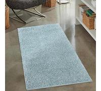 carpet city - Tappeto a pelo lungo per soggiorno, modello Shaggy, in tinta unita, colore: turchese, 80 x 150 cm, morbido e moderno