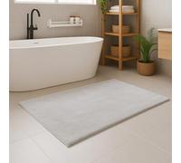 carpet city Tappeto da bagno, lavabile, grigio, 40 x 60 cm, morbido tappeto da bagno, tinta unita, antiscivolo, tappetino da bagno, tappetino da bagno, morbido al tatto