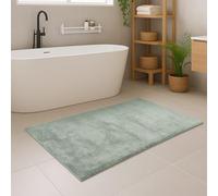 carpet city Tappeto da bagno, lavabile, verde giada, 67 x 110 cm, morbido tappeto da bagno, tinta unita, antiscivolo, tappetino da bagno, tappetino da bagno, morbido al tatto