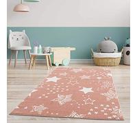 carpet city Tappeto per bambini, motivo: stelle, cielo stellato, 80 x 150 cm, rosa