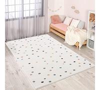 carpet city Tappeto per cameretta dei bambini, motivo a pois, 160 x 230 cm, colore: crema