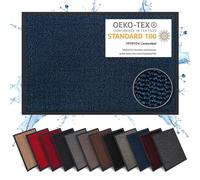 Carpet Diem Zerbino 80 x 120 cm - Tappeto ingresso antisporco - Interno ed Zerbino da Esterno, Tappetino antiscivolo per Porta, Tappeto antisporco per Porta d Ingresso - Blu-nero