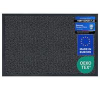 Carpet Diem Zerbino facile da pulire, per ingresso, per interni ed esterni, antiscivolo, per porta di casa, zerbino in antracite, nero, 60 x 180 cm