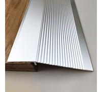 Carpet/Tile Threshold Reducer for Vinyl Flooring,10cm Extra Wide Floor Transition Strip Aluminum, Home Walkers Entry Ramp(Silver,Length 1.4m/55 in)