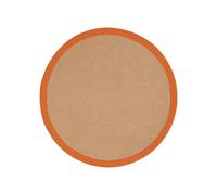 carpetfine Tappeto Sisal Rotondo colore Ø 80 cm tessuto a mano con bordo in cotone Arancio | Tappeto naturale antiscivolo Uni in tessuto piatto di fibre naturali per soggiorno e camera da letto