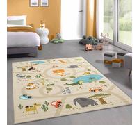 CARPETIA Tappeto cameretta Tappeto per bambini Tappeto gioco lavabile antiscivolo SAFARI/Jungle beige 100x200 cm