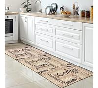 CARPETIA Tappeto da cucina design caffè Tappeto decorativo antiscivolo runner lavabile Beige