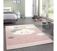 CARPETIA Tappeto da Gioco per Bambini e Nuvole Rosa Größe 140x200 cm